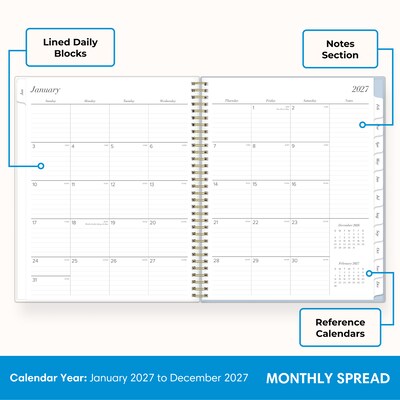 2027 Blue Sky 8.5" x 11" Weekly & Monthly Planner, Blue (164031)