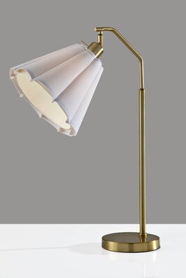 Adesso Lyra 26" Incandescent Table Lamp, Antique Brass/White (2607-21)