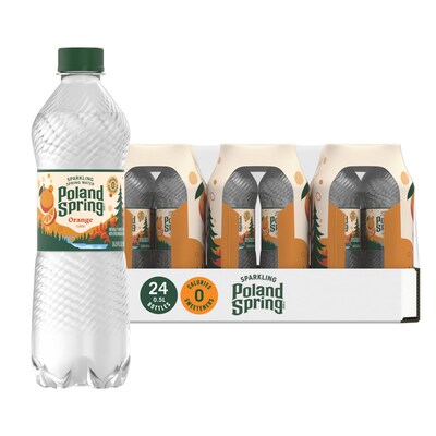 Poland Spring Orange Sparkling Purified Water, 16.9 oz., 24/Carton (12349571/122060)