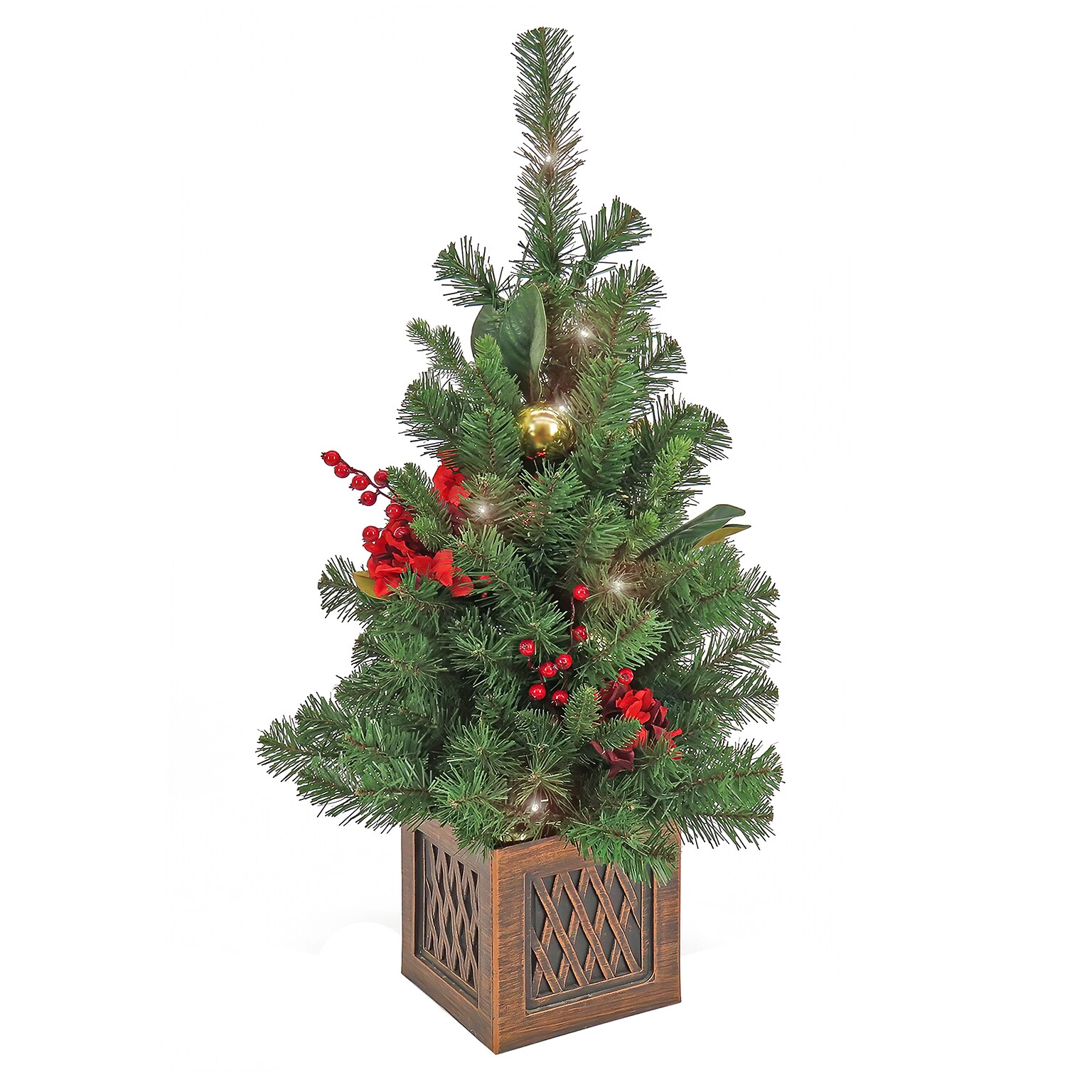 National Tree Company 36 Christmas Vienna Waltz Table Top Tree in Pot, 35 Warm White LED Lights (DC13-327L-36-B)