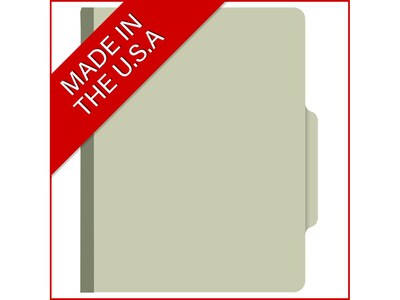 Medical Arts Press Pressboard Classification Folder, 2 Dividers, 2" Expansion, Letter Size, Green, 10/Box (DV-T42-26-3GRN)
