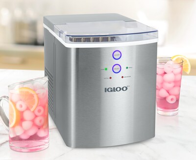 Igloo 33-Pound Automatic Portable Countertop Ice Maker Machine, Stainless Steel (IGLICEB33SS)