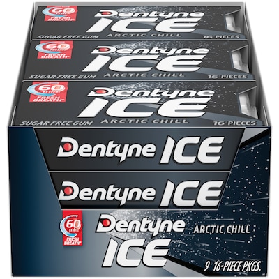 Dentyne Ice Sugar Free Arctic Chill Gum, 9 Packs/Box (VAM05109)