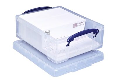 Really Useful Box 8.56 Quart Storage Box with Latching Lid, Plastic, Clear (8.1L CL)
