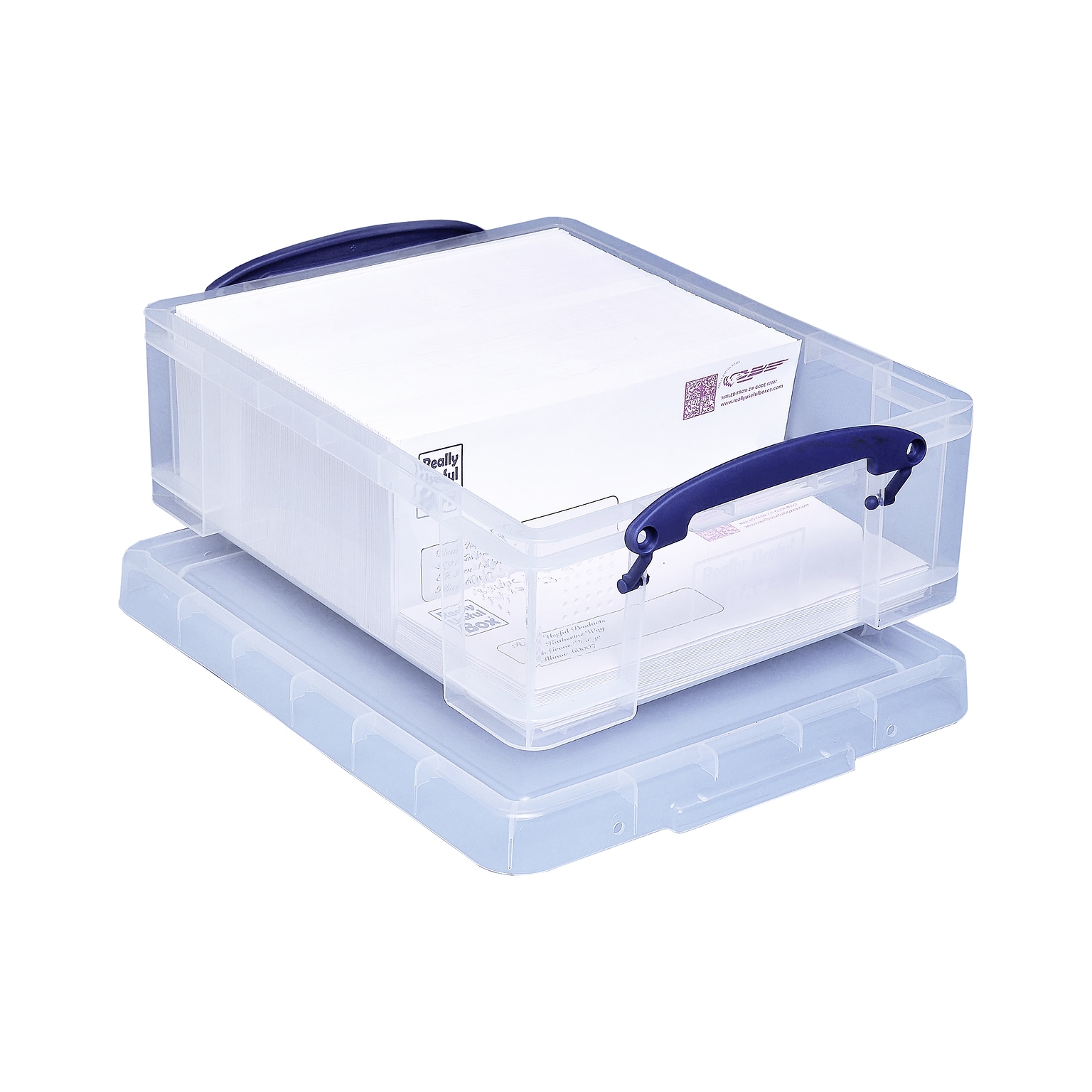 Really Useful Box 8.56 Quart Storage Box with Latching Lid, Plastic, Clear (8.1L CL)