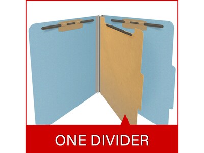 Medical Arts Press Pressboard Classification Folder, 1 Divider, 2" Expansion, Letter Size, Blue, 10/Box (DV-T42-14-3BLU)