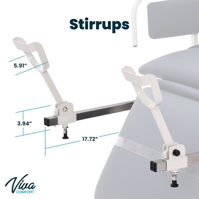 Viva Comfort Adjustable Exam Table Stirrups, White (ADI903-04-STIR-MK)
