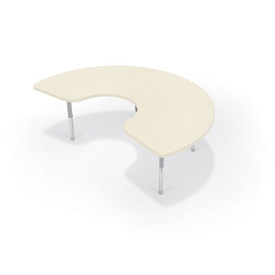 MooreCo Hierarchy Kidney Shaped Table, 72W x 48D, Neutral Weft/Platinum Base (703673563031)