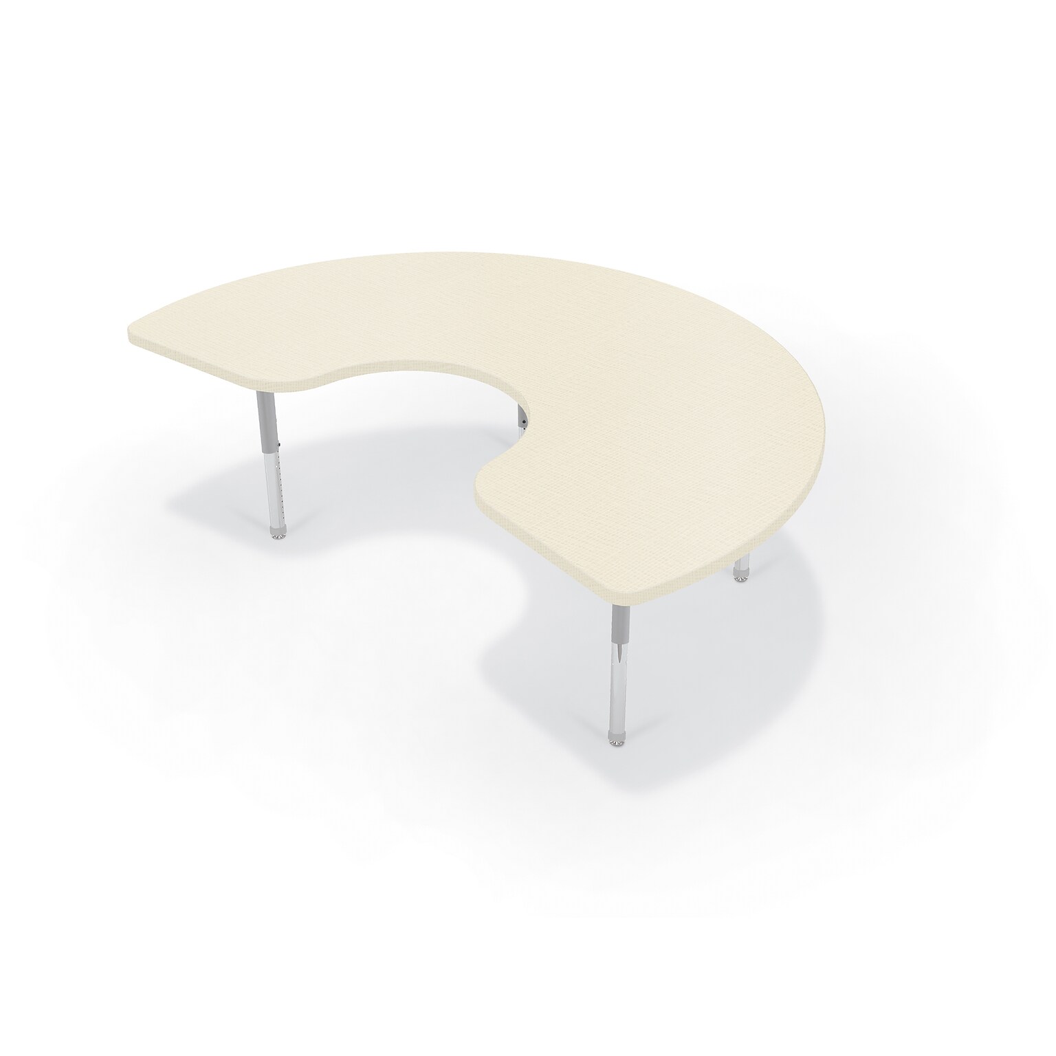 MooreCo Hierarchy Kidney Shaped Table, 72W x 48D, Neutral Weft/Platinum Base (703673563031)
