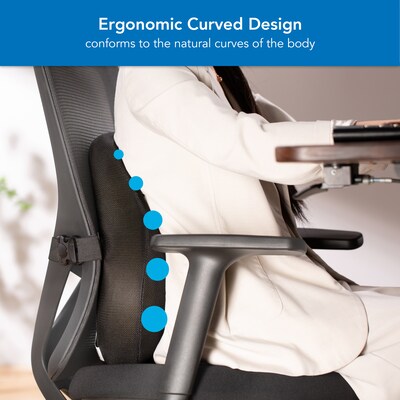 Mount-It! Ergo Collection Memory Foam Curved Back Support, Black (MI-1105)