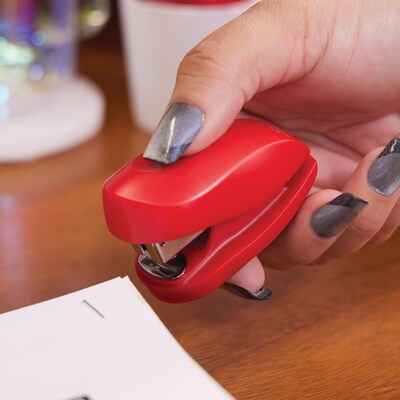Swingline Tot Mini Stapler, 12-Sheet Capacity, Staples Included, Rio Red (S7048212)