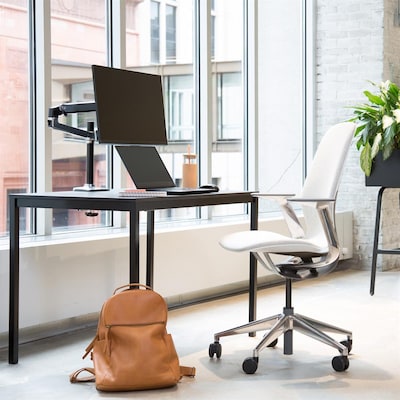 Ergotron® LX Series LCD Arm, 11 1/4" x 7 1/4" x 31 3/4", Polished Aluminum/Black (45295026)