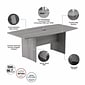 Bush Business Furniture 96W x 42D Boat Shaped Conference Table with Wood Base, Platinum Gray (99TB9642PGK)