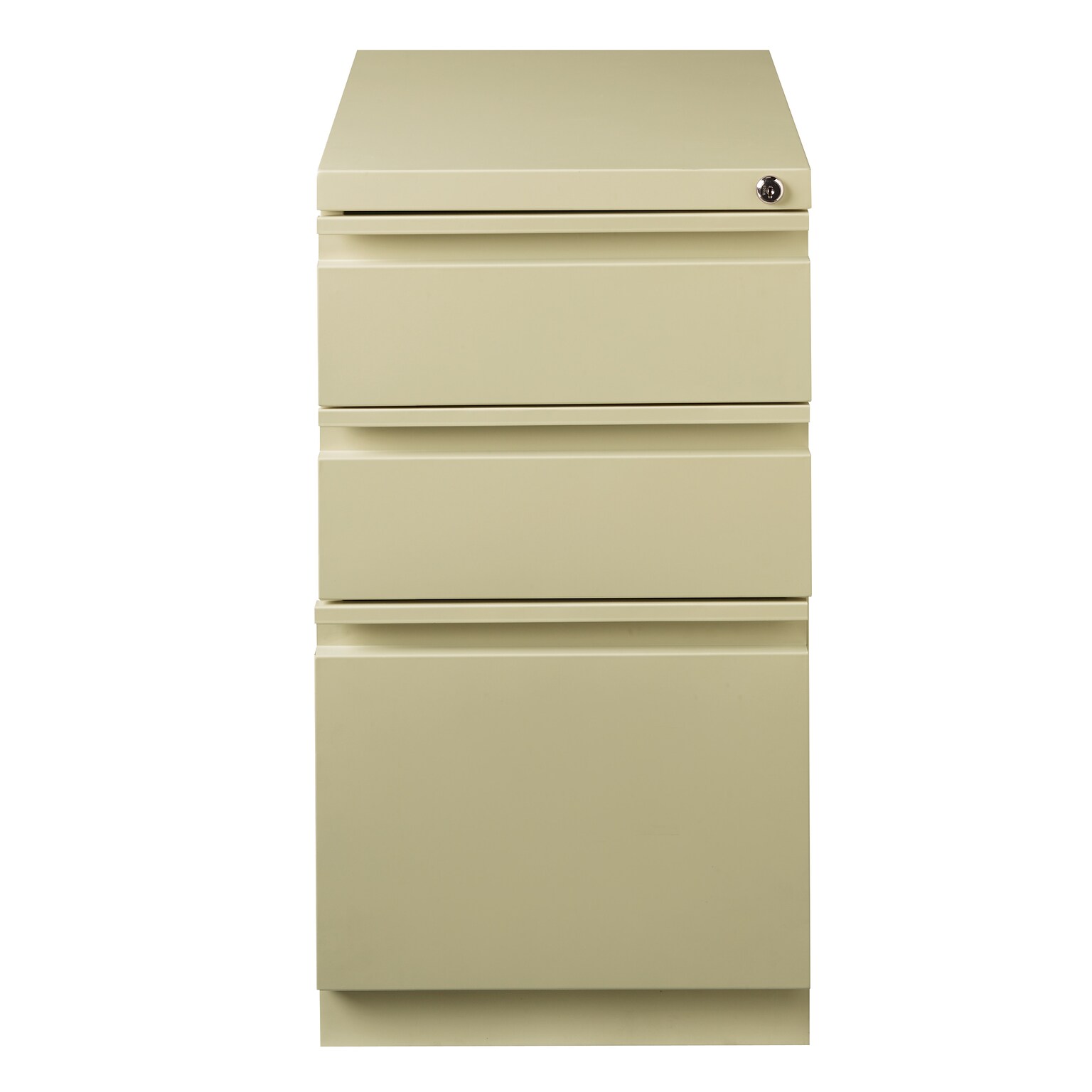 Hirsh 20 Mobile Pedestal File Cabinet, 3 Drawer Box-File, Letter Width, Putty (18574)