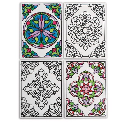 S&S Color-Your-Own Stained Glass Window Clings II, 24/Pack (SG864)