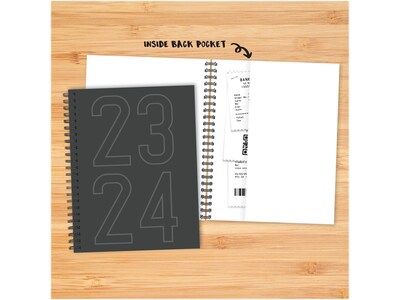 2023-2024 Willow Creek 8.5" x 11" Academic Weekly & Monthly Planner, Paperboard Cover, Charcoal (38314)