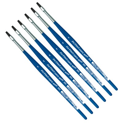 da Vinci FORTE BASIC Acrylic Synthetic Bristle, Flat Brush, 6/Pack (DVXVA3944-6)
