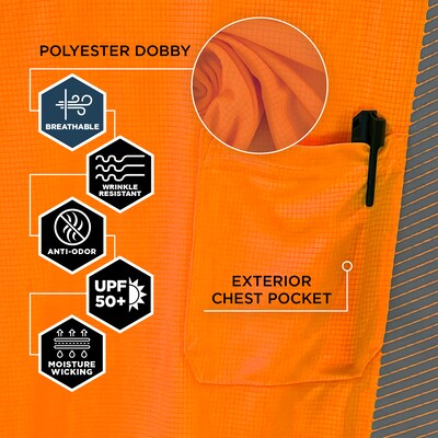 Ergodyne GloWear 8370 High Visibility Long Sleeve T-Shirt, ANSI Type R Class 3, Orange, Small (22262)