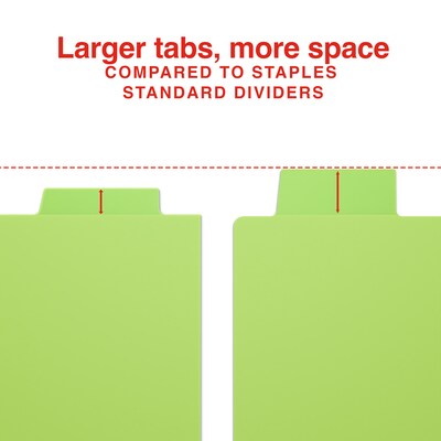 Staples Large Tab Insertable Plastic Dividers, Multicolor, 8-Tabs (ST62973)