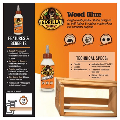 Gorilla Liquid Wood Glue, 8 oz. (6200001)