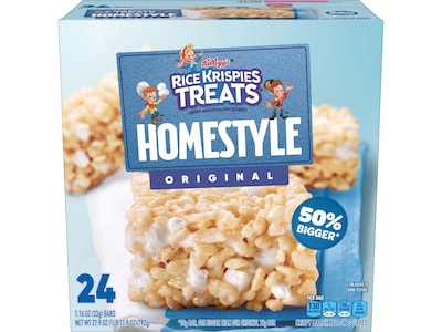 Kelloggs Rice Krispie Treats Homestyle Original Cereal Bar, 1.16 oz., 24 Bars/Box (KEE27140)