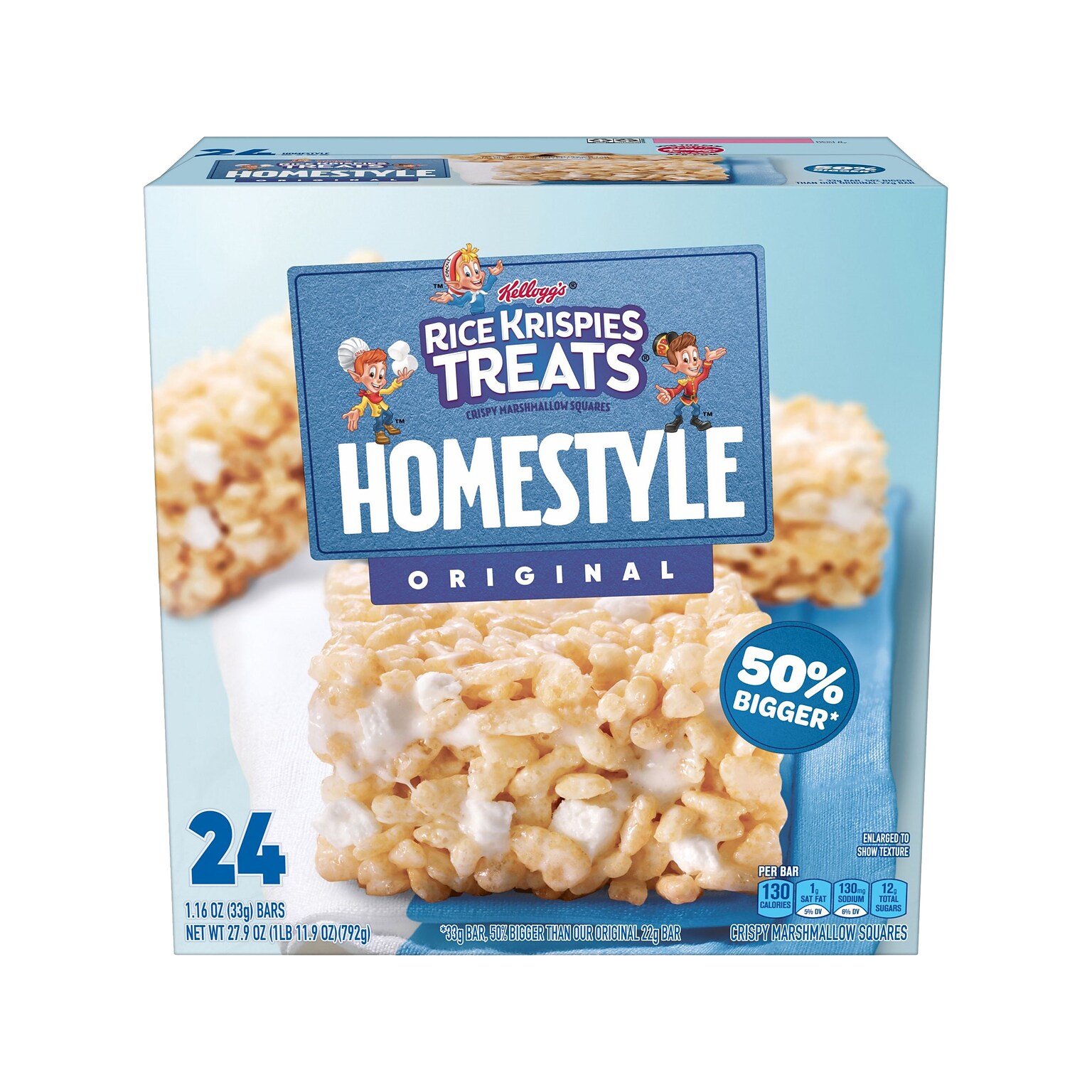 Rice Krispie Treats Homestyle Original Cereal Bar, 1.16 oz., 24 Bars/Box (KEE27140)