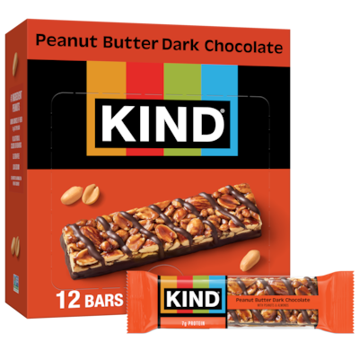 KIND Gluten Free Peanut Butter Dark Chocolate Nut Bar, 1.4 oz., 12 Bars/Box (PHW17256)