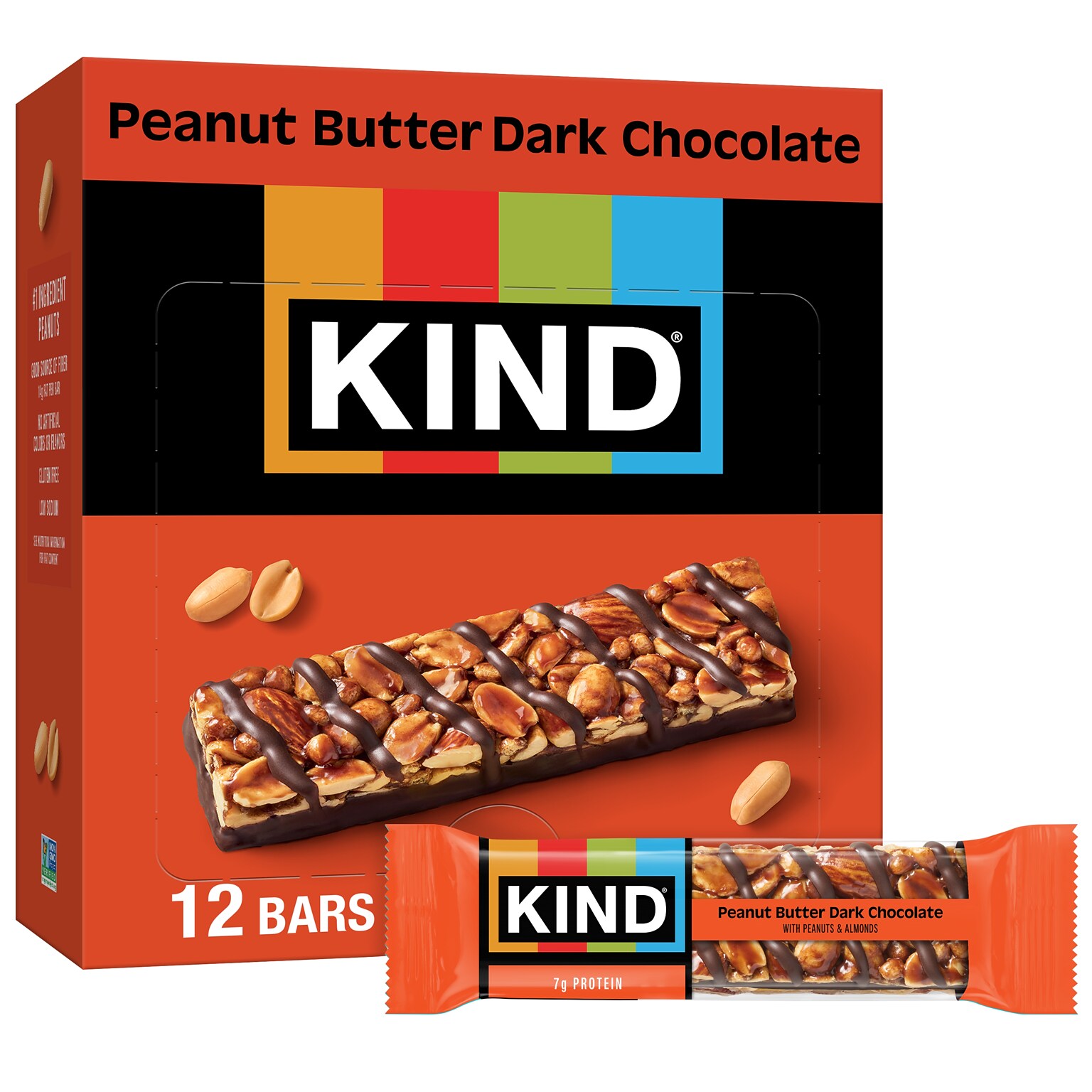KIND Gluten Free Peanut Butter Dark Chocolate Nut Bar, 1.4 oz., 12 Bars/Box (PHW17256)