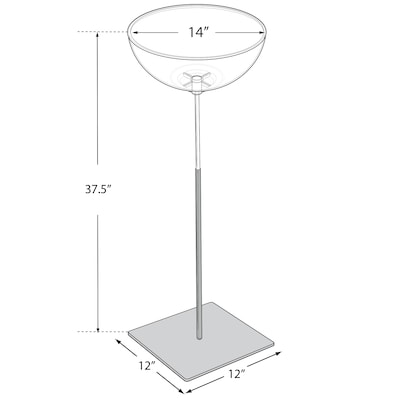 Azar 14" Bowl Floor Display, Silver/Clear (700974)
