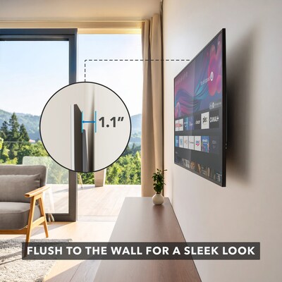 Mount-It! Fixed Wall TV Mount for LCD (Low Profile Slim), Lockable, Screen Size: 32"-55", 77 lbs. Max. (MI-3050)