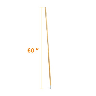 Coastwide Professional™ 60" Wood Push Broom Handle, Threaded Metal Tip (CW57741)