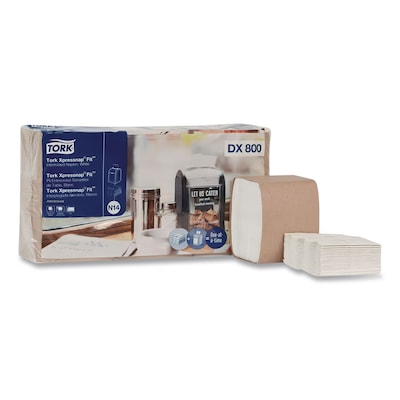 Tork Xpressnap Fit Recycled Lunch Napkin, 2-Ply, White, 120 Napkins/Pack, 36 Packs/Carton (DX800)