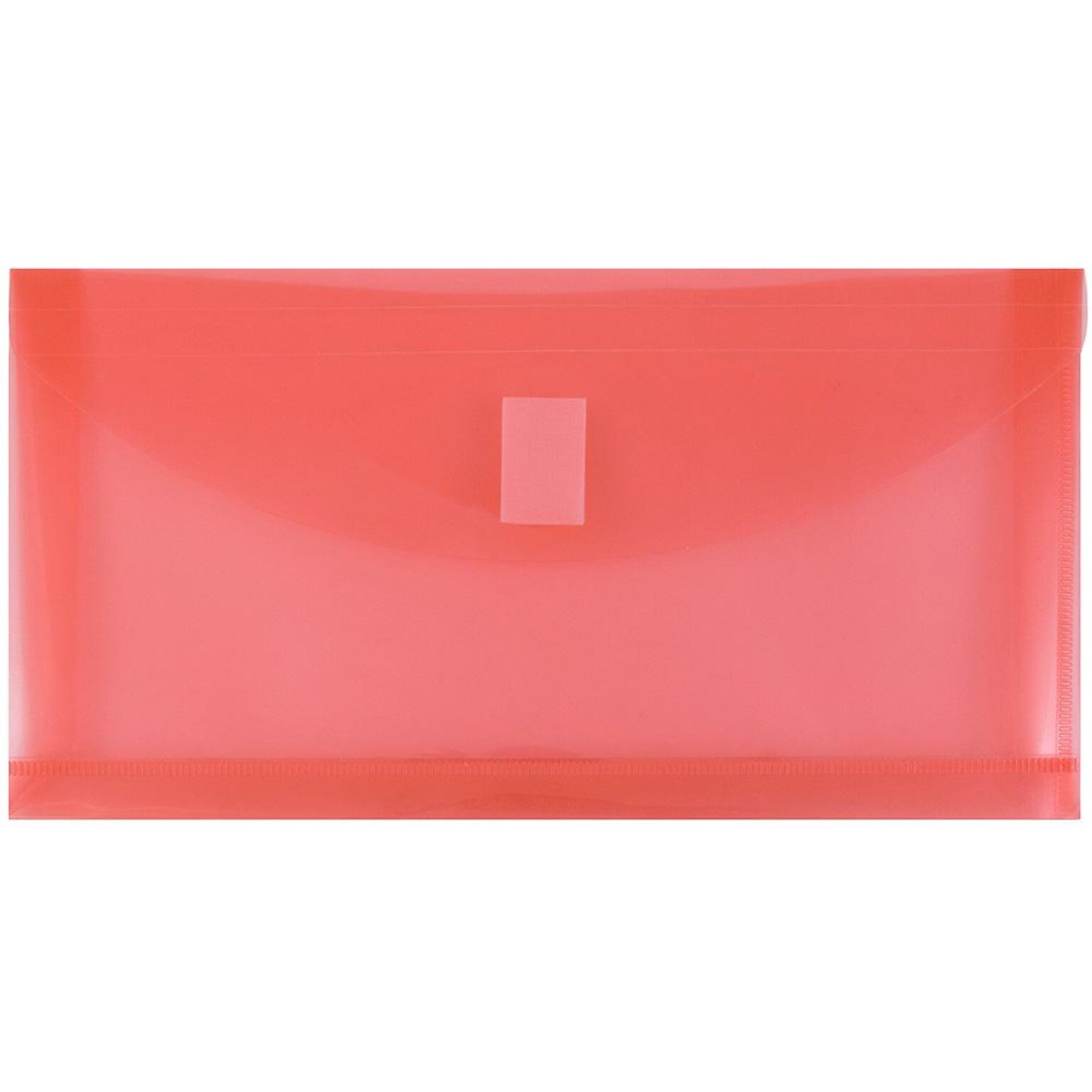 JAM Paper Premium Plastic Filing Envelope with Hook & Loop Closure, Red, 3/Pack (921V1REX3)