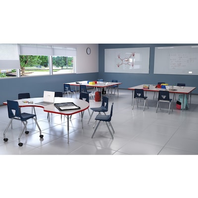 Lorell Classroom Activity Table Low Height Adjustable Leg Kit, Silver Mist, Chrome (LLR99927)