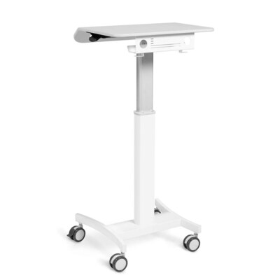 Luxor Vitalize Mobile 4-Wheel Healthcare Laptop Cart, White (MCWS002)