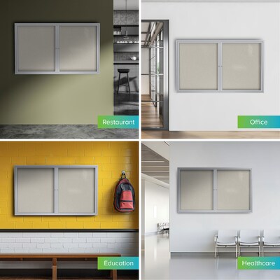 Ghent Vinyl Enclosed Bulletin Board, Aluminum Frame, 4' x 3' (PA23648VX-185)