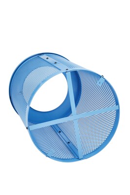 Alpine Industries 4460 Series Steel Mesh Trash Can, 36 Gallon, Blue (ALP4460-01-BLU)