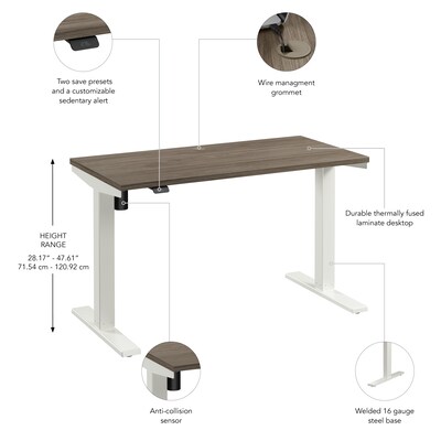 Bush Business Furniture Move 40 Series 48"W Electric Adjustable Standing Desk, Modern Hickory (M4S4824MHWK)