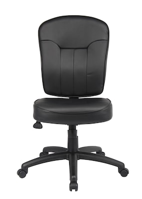 Boss Armless Leather Task Chair, Black (B1560)