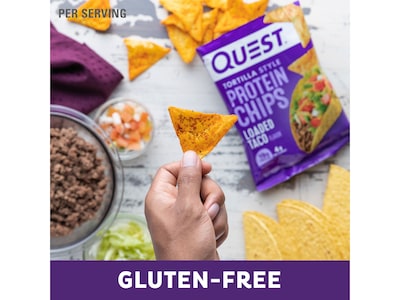 Quest Gluten Free Loaded Taco Tortilla Style Protein Chips, 1.1 oz., 8 Bags/Box (NTCT8M1)