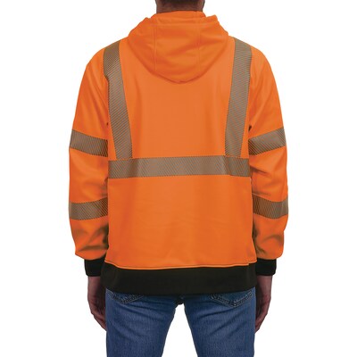 Ergodyne GloWear 8317BK High Visibility Long Sleeve Black Bottom Hooded Sweatshirt, ANSI Type R, Class 3, Orange, 2XL (22986)