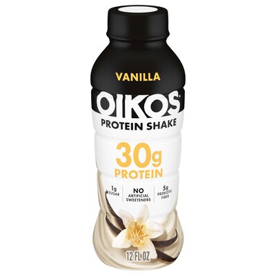 OIKOS Vanilla Protein Shake, 12 oz., 12 Bottles/Carton (203373)
