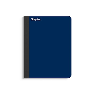 Staples Premium Composition Notebook, 7.5 x 9.75, College Ruled, 100 Sheets, Blue (ST58343)