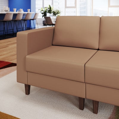 Flash Furniture Hercules Artemis LeatherSoft Left Arm Reception Chair, Cognac (ZB8921CLACOGNAC)