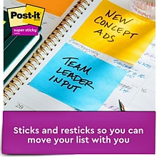 Post-it Full Adhesive Notes, 3 x 3, Energy Boost Collection, 25 Sheet/Pad, 4 Pads/Pack (F3304SSAU)