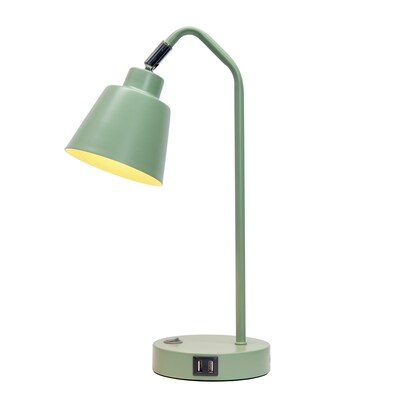 Simple Designs Sleek Essentials LED Desk Lamp, 16, with USB Ports, Sage Green (LD1071-SGE)