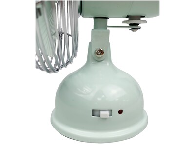 Good Housekeeping 5" Oscillating Desk Fan, 1-Speed, Green/Silver (92513)