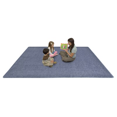 Joy Carpets Endurance Polyester 4' x 6' Machine Tufted Rug, Blue (80N-04)
