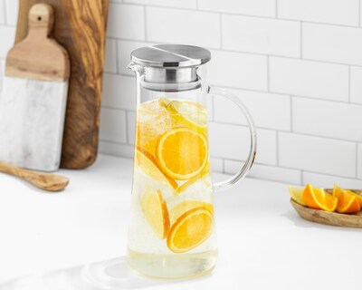 JoyJolt Glass Water Pitcher with Lid