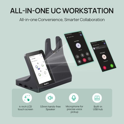 Yealink WH64 Workstation Bluetooth Dual Phone & Computer On Ear Headset, USB-A/USB-C, UC Certified (1208736)